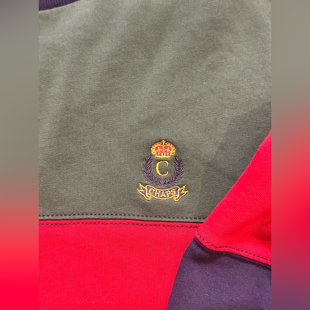Chaps Ralph Lauren Unisex Vintage Colorblock Crewneck Sweatshirt - Picture 3 of 12